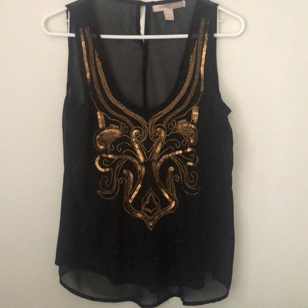 Sheer black F21 sleeveless blouse
